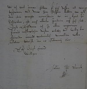 (Eigenhändiger Brief an den Mainzer Erzbischof Johann Schweikard von Kronberg),