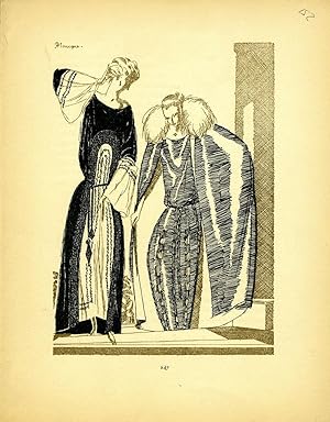 Two Ladies; Print from the Gazette du Bon Ton
