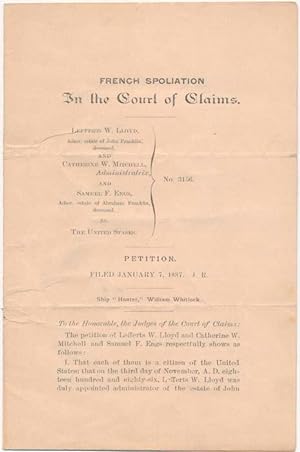 French Spoliation: In the Court of Claims. Petition. Filed January 7, 1887