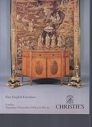 [AUCTION CATALOG] CHRISTIE'S: FINE ENGLISH FURNITURE: THURSDAY 5 NOVEMBER 1992