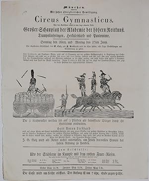 Circus Gymnasticus. Großer Schauplatz der Akademie der höhern Reitkunst. Trampolinspringen, Herku...
