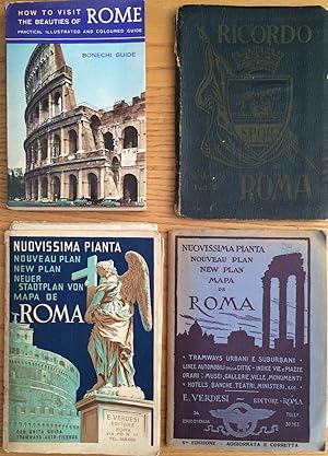 2 Verdesi Fold Out City Plans; Bonechi Guide to Rome; Hb Ricordo Di Roma Fold Out Tinted Photos