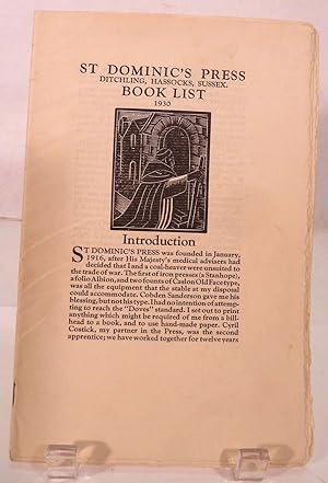 St. Dominic's Press Ditchling, Hassocks, Sussex. Book List 1930