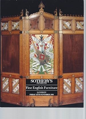 [AUCTION CATALOG] SOTHEBY'S: FINE ENGLISH FURNITURE: FRIDAY 12TH NOVEMBER 1993