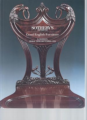 [AUCTION CATALOG] SOTHEBY'S: GOOD ENGLISH FURNITURE: FRIDAY 30TH SEPTEMBER 1994
