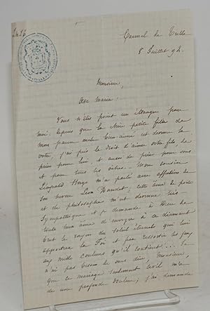 [Letter penned to Alphonse Daudet, about the marriage of Léon Daudet and Jeanne Hugo]