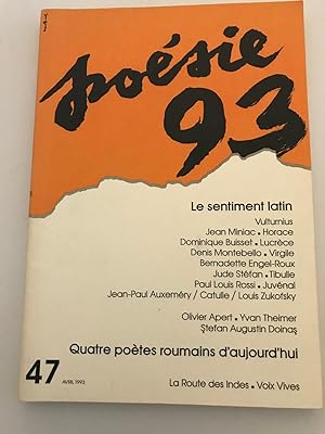 Poesie 93; Revue Bimestrielle De La Poesie D'aujourd'hui.