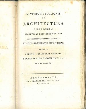 M. Vitruvii Pollionis De architectura libri decem ad optimas editiones collati praemittitur notit...