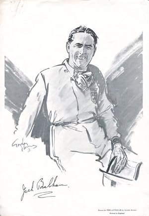Copy of portrait of Sir Jack Brabham by Gordon Horner published in Autocar, 22 July 1960, signed ...