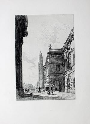 "The Senate House and University Library" originale Radierung/etching ca.15x21cm (Darstellung/ima...