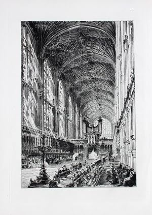"Interior of King's College" originale Radierung/etching ca.24x16,5cm (Darstellung/image size) vo...