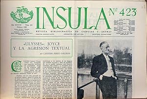 Ínsula. Revista Bibliográfica de Ciencias y Letras, nº 423, año XXXVII, 1982. "Ulysses": Joyce y ...