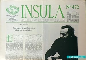 Ínsula. Revista Bibliográfica de Ciencias y Letras, nº 472, año XLI, 1986. Literatura de la diste...