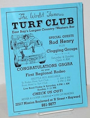 The World Famous Turf Club: East Bay's largest country/western bar [handbill] special guests Rod ...