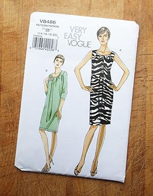 V0GUE SEWING PATTERN V8486: VERY EASY VOGUE: Misses' Dress: SIZES (14-16-18-20)