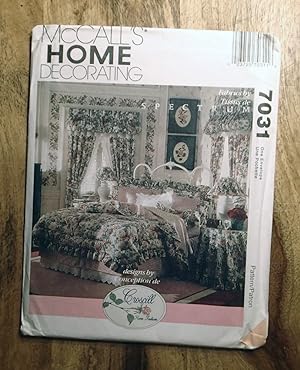McCALL'S SEWING PATTERN: #7031: HOME DECORATING: Comforter Cover, Pleated Bedskirt. Ruffled Pillo...