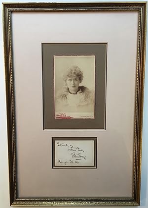 Inscribed Card framed with a vintage Cabinet Photograph