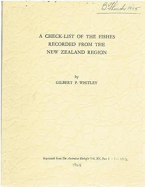 A check-list of the Fishes recorded from the New Zealand region. (reprinted from The Australian Z...