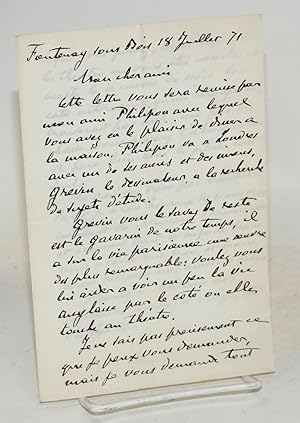 [Handwritten letter to M. Boucicault]