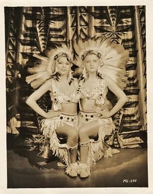 Rare Original Publicity Portrait of Two Chorus Girls Dressed as Indians