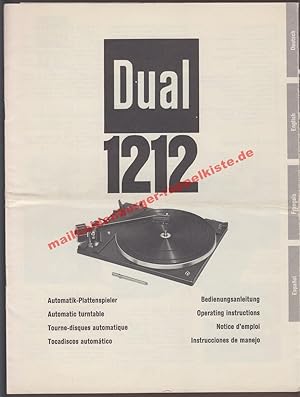 DUAL 1212 Plattenspieler - Original-Bedienungsanleitung (1969) - Dual Gebrüder Steidinger