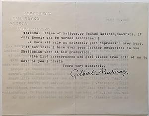 Typed Letter Signed discussing peace between England and the United States