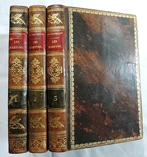 1810 Paris 3 Leather Bound Books: Les Martyrs, ou le triomphe de la religion chretienne CHATEAUBR...