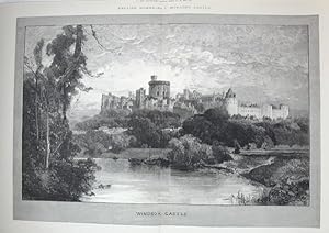 A Large Original Antique Print from The Illustrated London News Illustrating Windsor Castle in Be...
