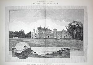 A Large Original Antique Print from The Illustrated London News Illustrating Mount Edgcumbe in Co...