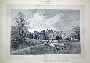 A Large Original Antique Print from The Illustrated London News Illustrating Hawarden Castle in F...