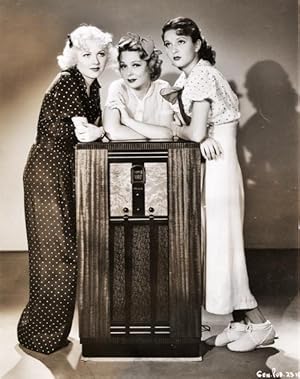 Three Hollywood Starlets with Large Radio