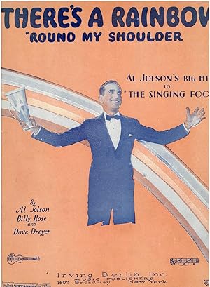 There's A Rainbow 'Round My Shoulder (Al Jolson's Big Hit in 'The Singing fool') - Vintage Sheet ...