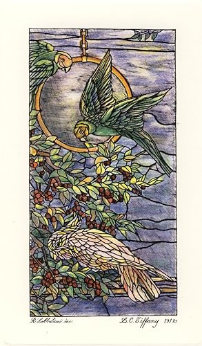 Stained Glass Window Art Nouveau Lithograph