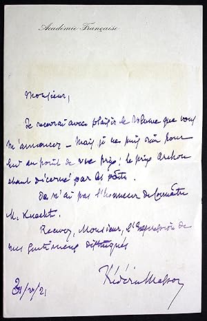 autograph letter with signature / eigenhändiger Brief mit Unterschrift vom 31.10.1921