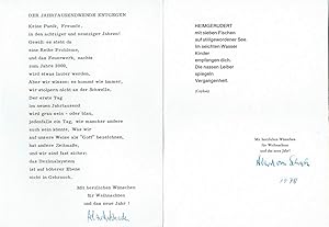 Zwei handschriftlich signierte Weihnachtsgrußkarten.