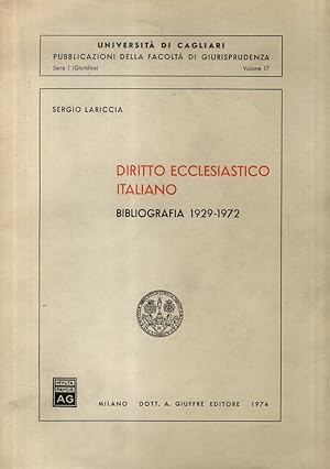 Diritto ecclesiastico italiano. Bibliografia 1929-1972.