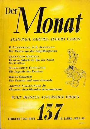DER MONAT MAGAZINE FEBRUARY 1960 WALT DISNEY'S AUFSASSIGE ERBEN