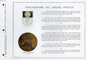 FEUILLET ARTISTIQUE PHILATELIQUE - PAC - 68 - 01 - CINQUANTENAIRE DES CHEQUES POSTAUX