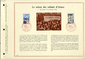 FEUILLET ARTISTIQUE PHILATELIQUE - PAC - 74 - 35 - LE RETOUR DES ENFANTS D'ALSACE - EMISSION CROI...
