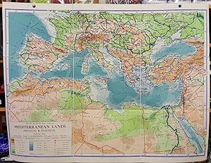 Philips' Regional Wall Map of Mediterranean Lands, Physical and Political.