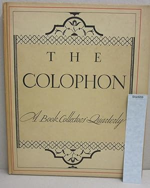 The Colophon; A Book Collectors' Quarterly Part Five