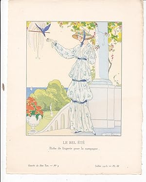 Le Bel été Robe de lingerie pour la campagne. Illustration De La Gazette Du Bon Ton