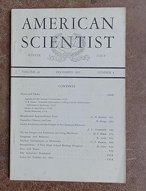 American Scientist: Winter Issue, December 1961 - Volume 49, Number 4