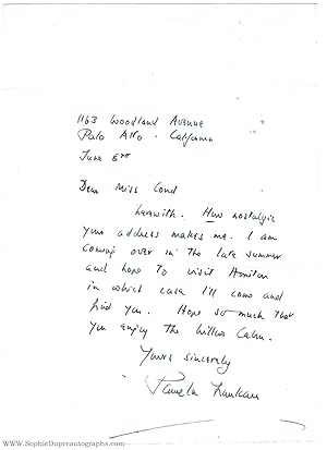 Autograph Letter Signed to Eileen Cond, (Pamela, 1908-1967, Novelist)