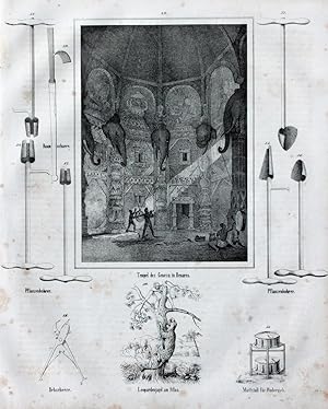 "Tempel des Ganesa in Benares." originale Lithographie ca.22x17cm (Darstellung/image size) auf Pa...