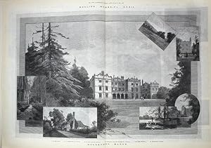A Large Original Antique Print from The Illustrated London News Illustrating Hughenden Manor in B...