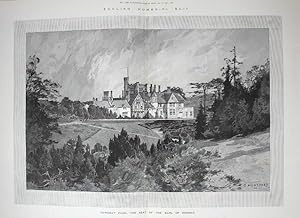 A Large Original Antique Print from The Illustrated London News Illustrating Cowdray Park in Suss...