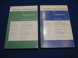 ETUDES THEOLOGIQUES ET RELIGIEUSES. 2 vol. 1991. 66ème année