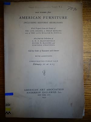 American Furniture Including Historic Heirlooms, with Proprty from the Estates of T he Late Colon...