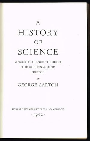 History of Science: Ancient Science Through the Golden Age of Greece